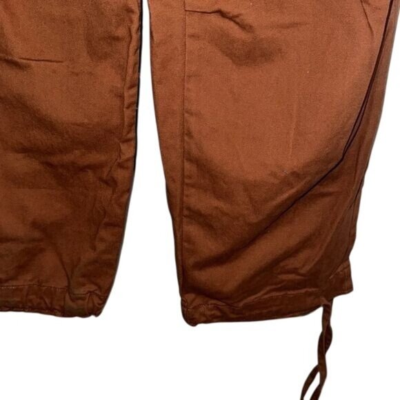 Forever 21 Rust Cargo Pants With Elastic Waist & Drawstring Hem - Picture 4 of 9